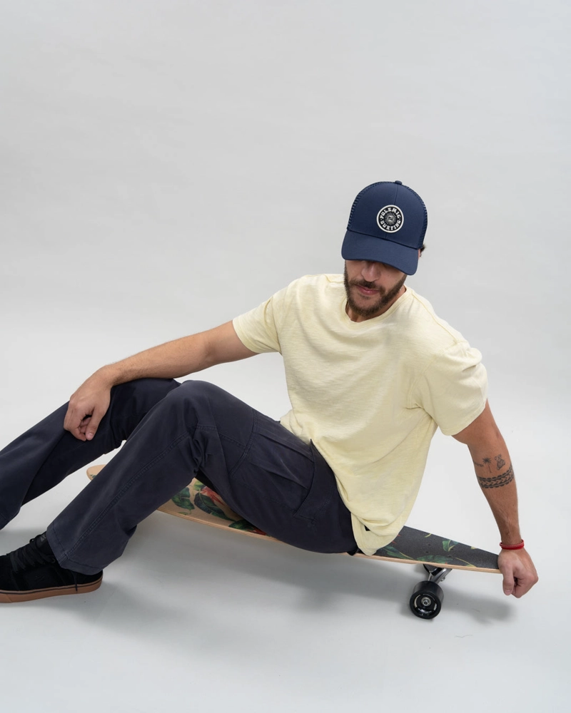 PANTALON CARGO HOMBRE TWILL PROCESADO AZUL POLEMIC - 3