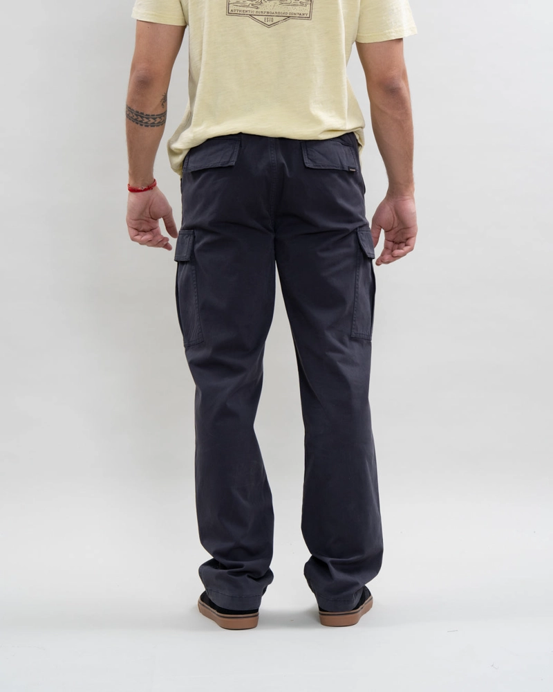PANTALON CARGO HOMBRE TWILL PROCESADO AZUL POLEMIC - 4