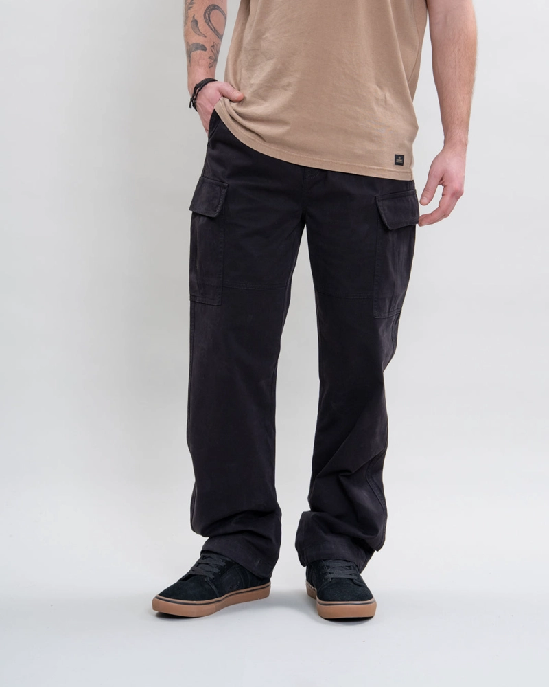 PANTALON CARGO HOMBRE TWILL PROCESADO NEGRO POLEMIC - 2