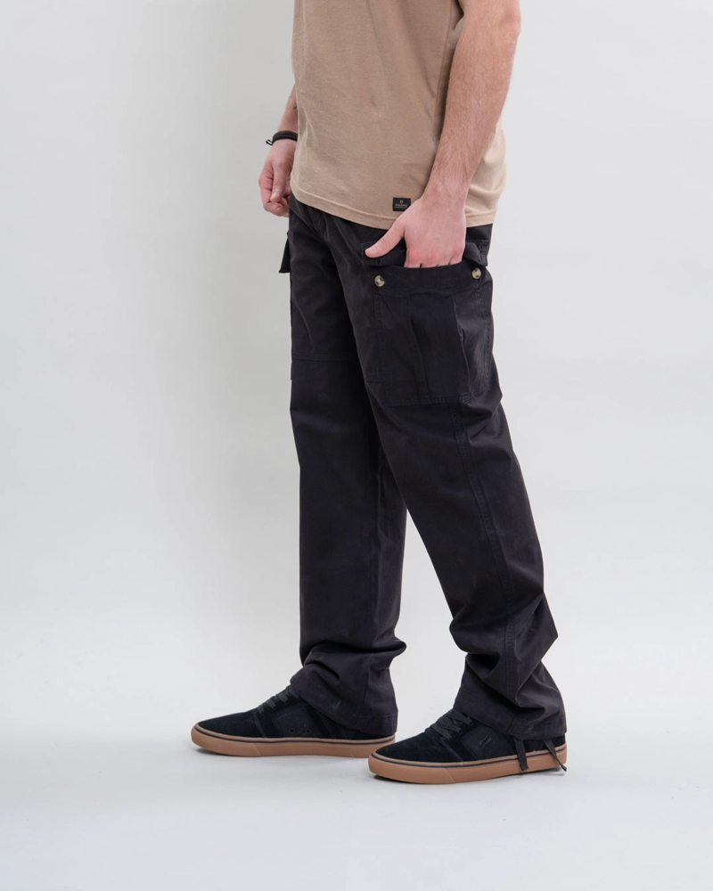PANTALON CARGO HOMBRE TWILL PROCESADO NEGRO POLEMIC - 3