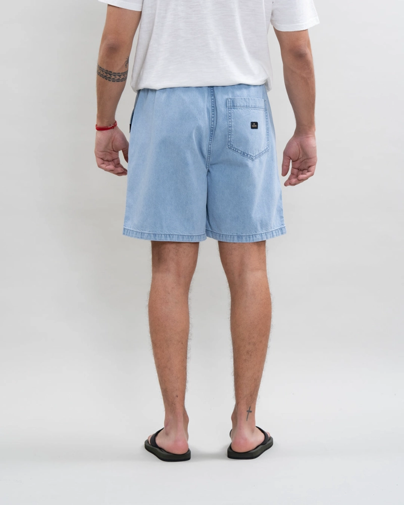 BERMUDA DENIM PRETINA ELASTICADA CELESTE POLEMIC - 4