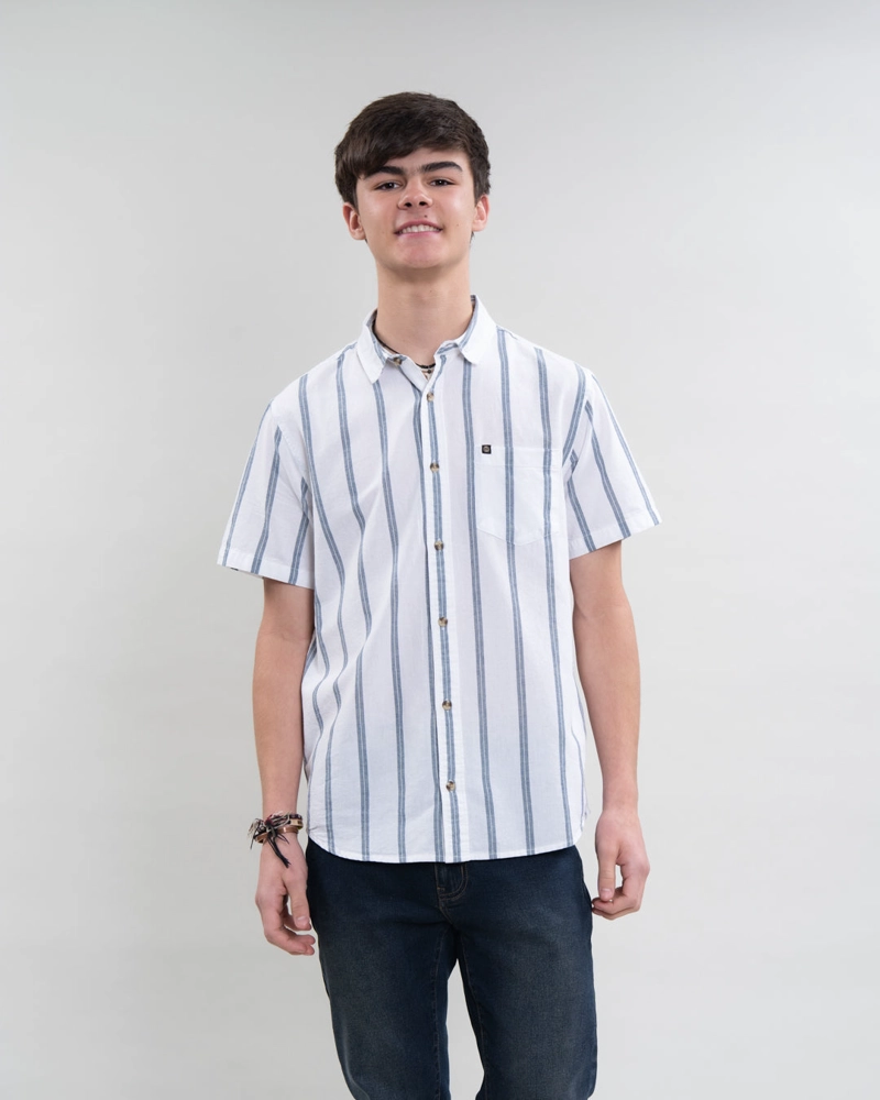 CAMISA MANGA CORTA A RAYAS ALGODON YV5389 POLEMIC - 1