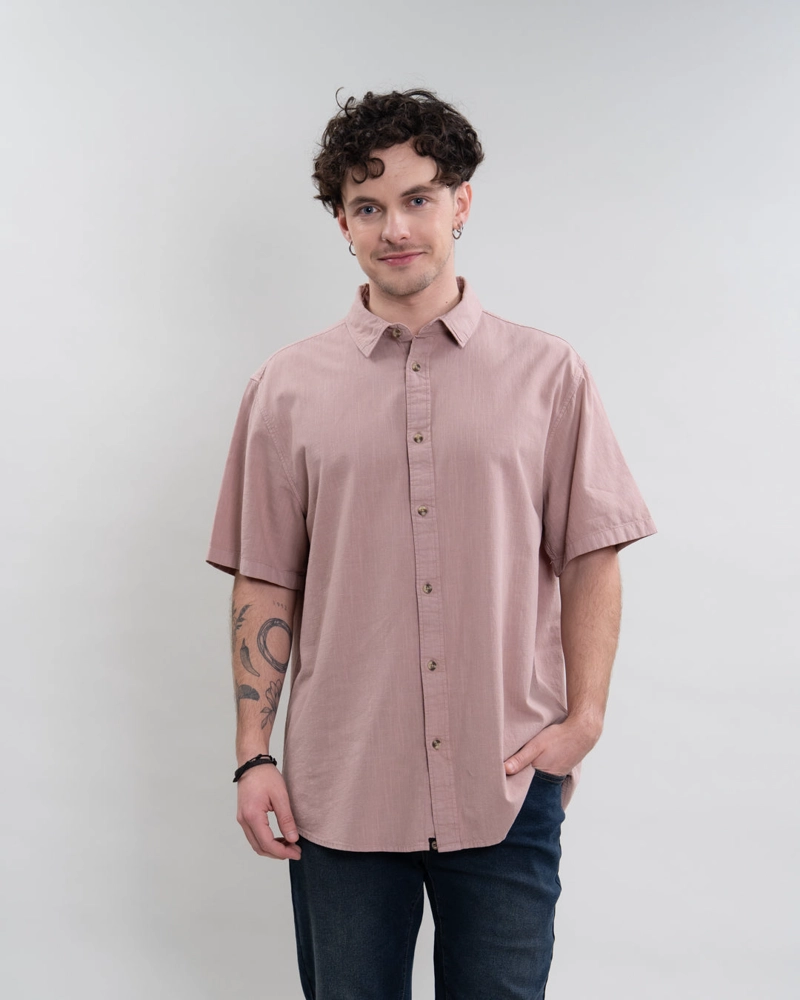 CAMISA MANGA CORTA HOMBRE ALGODON YV5787 POLEMIC Rosado M
