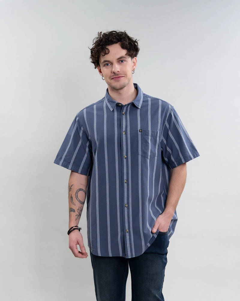 CAMISA MANGA CORTA A RAYAS ALGODON YV5789 POLEMIC - 1