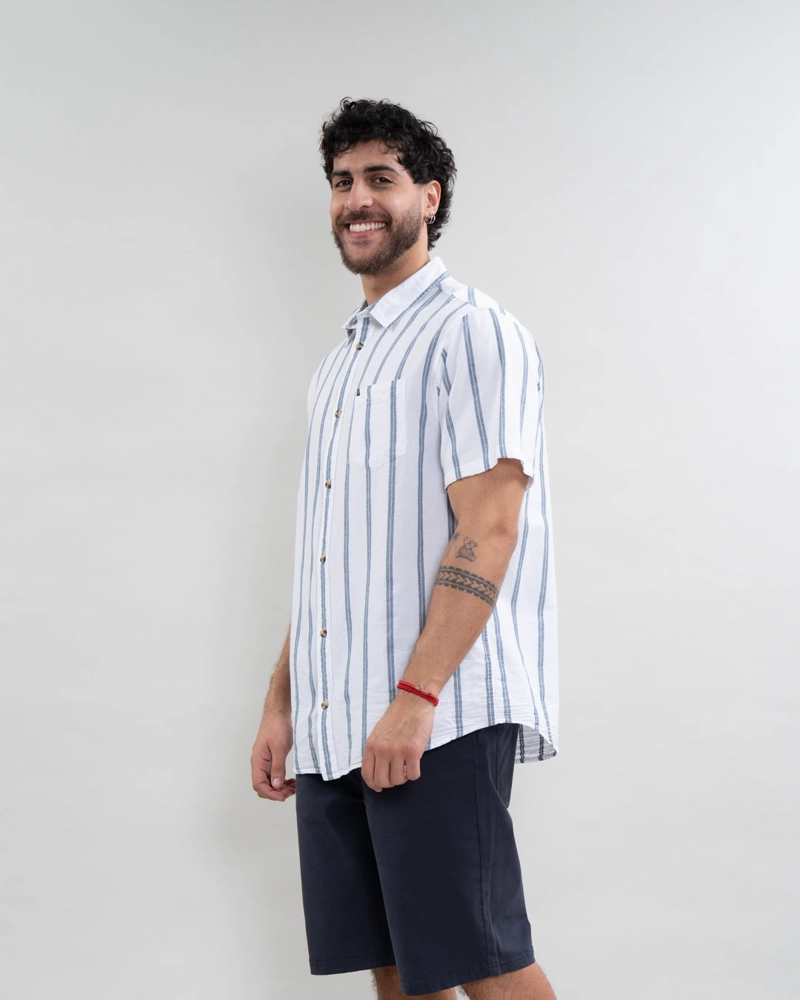 CAMISA MANGA CORTA A RAYAS ALGODON YV5789 POLEMIC - 3