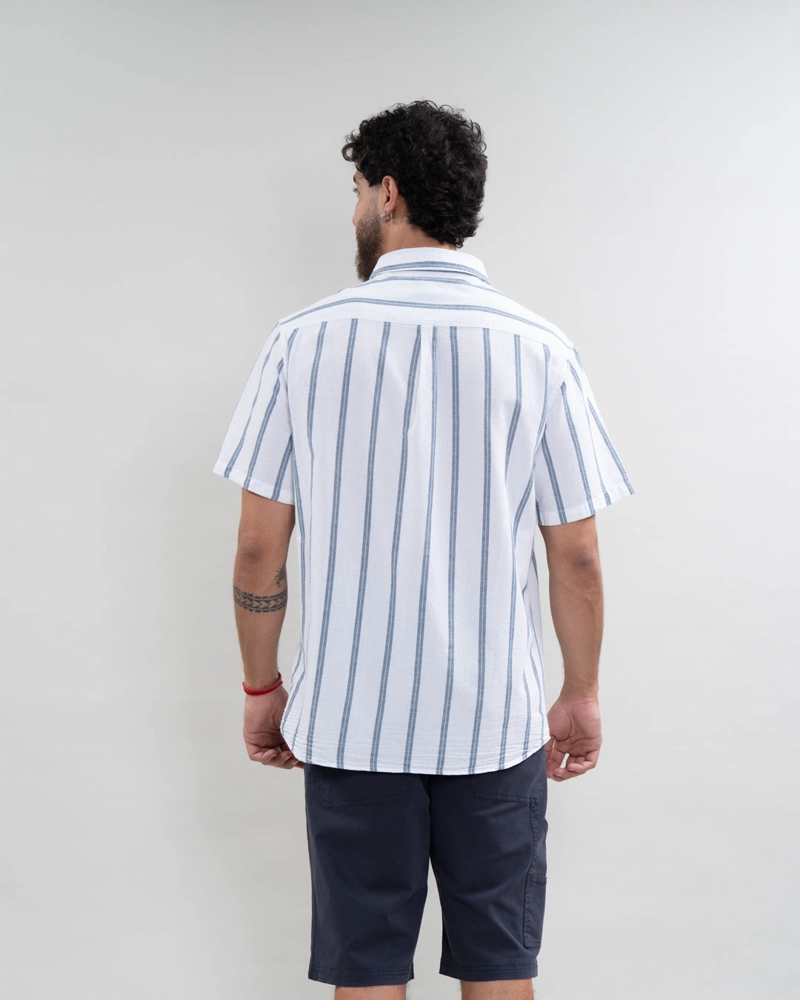 CAMISA MANGA CORTA A RAYAS ALGODON YV5789 POLEMIC - 4