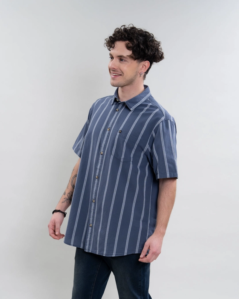 CAMISA MANGA CORTA A RAYAS ALGODON YV5789 POLEMIC - 4