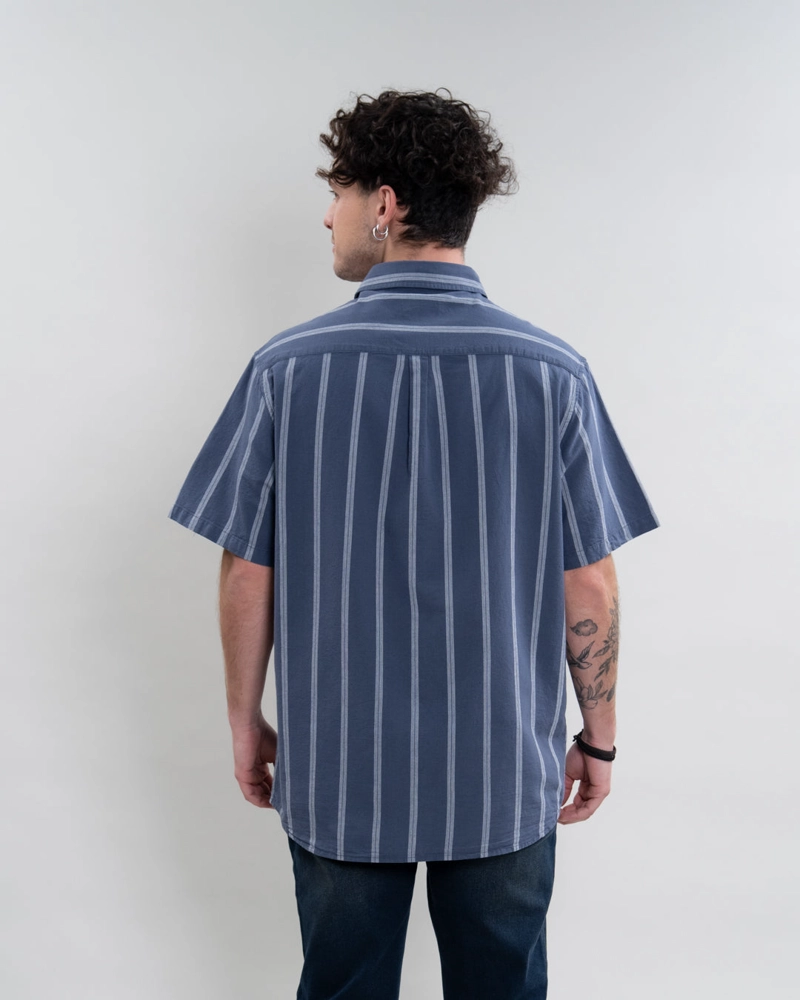 CAMISA MANGA CORTA A RAYAS ALGODON YV5789 POLEMIC - 5