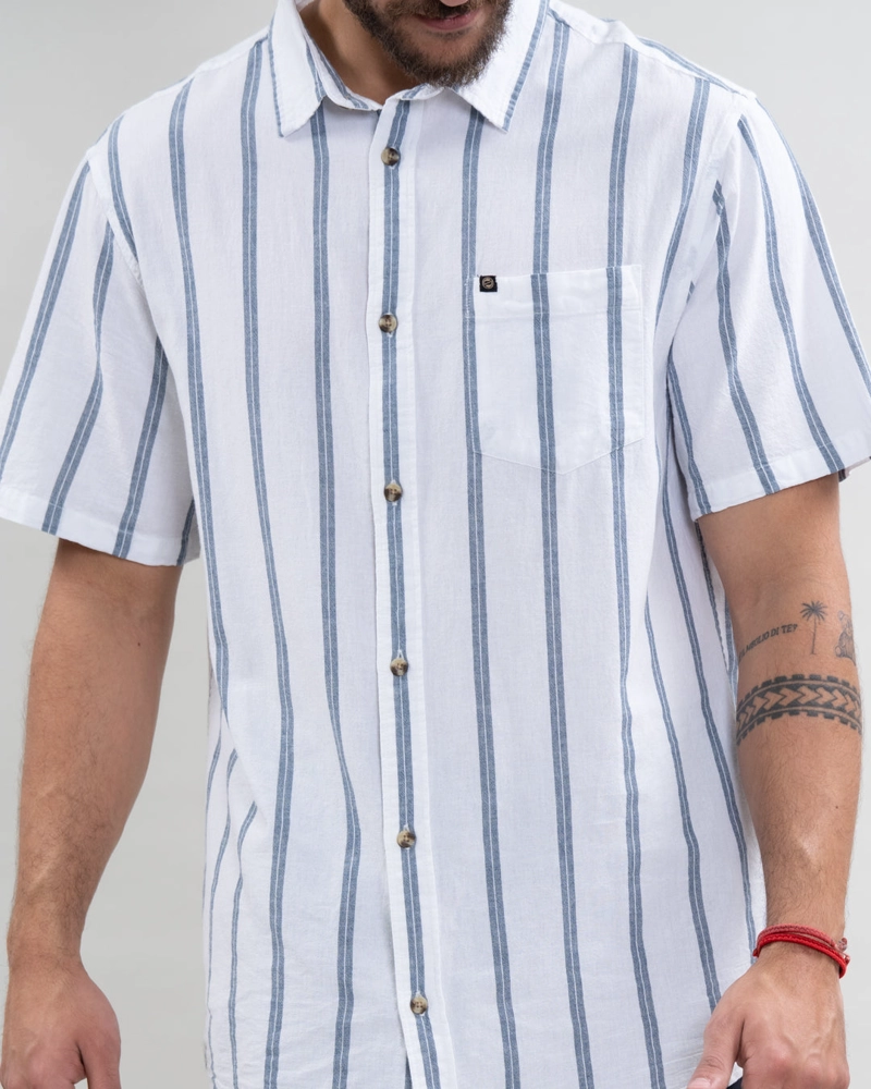 CAMISA MANGA CORTA A RAYAS ALGODON YV5789 POLEMIC - 5