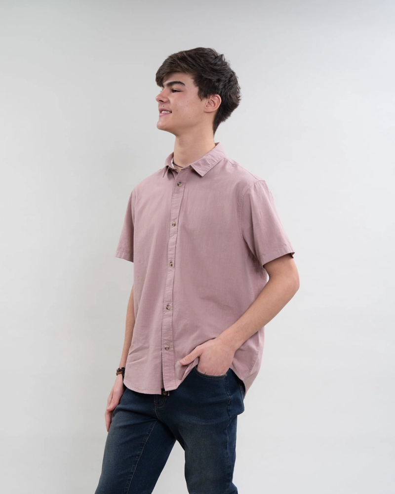 CAMISA MANGA CORTA JUNIOR ALGODON YV5387 POLEMIC Rosado 18