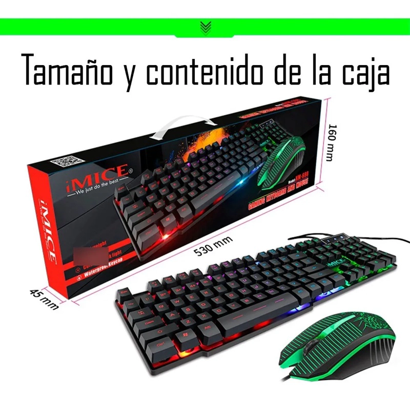 KIT GAMER ANDROID / IOS / MAC OS / WINDOWS IMICE PREMIUM KM-680 MOUSE + TECLADO - 5