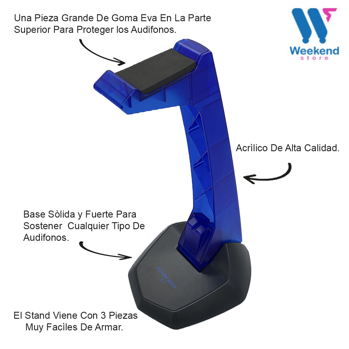 SOPORTE BASE STAND PARA AUDÍFONOS GAMER KOTION EACH K-1 - 3