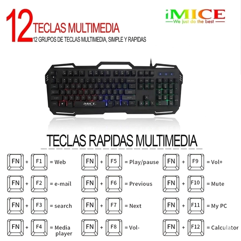 TECLADO GAMER UNIVERSAL IMICE PREMIUM AK 400 GAMER RETROILUMINADO - 6