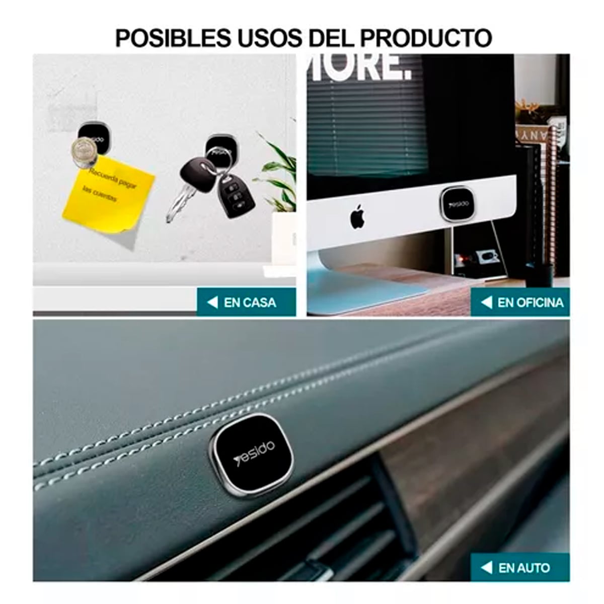 SOPORTE HOLDER PORTA CELULAR MAGNETICO PARA AUTO YESIDO C81 ROSADO - 3