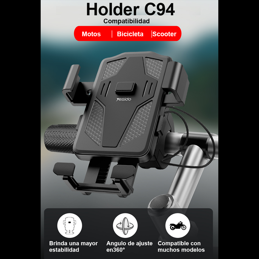 SOPORTE PORTA CELULAR YESIDO HOLDER MOTO BICICLETA C94 - 5