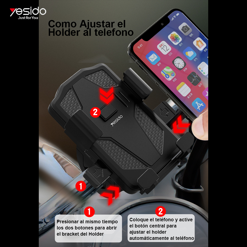 SOPORTE PORTA CELULAR YESIDO HOLDER MOTO BICICLETA C94 - 6