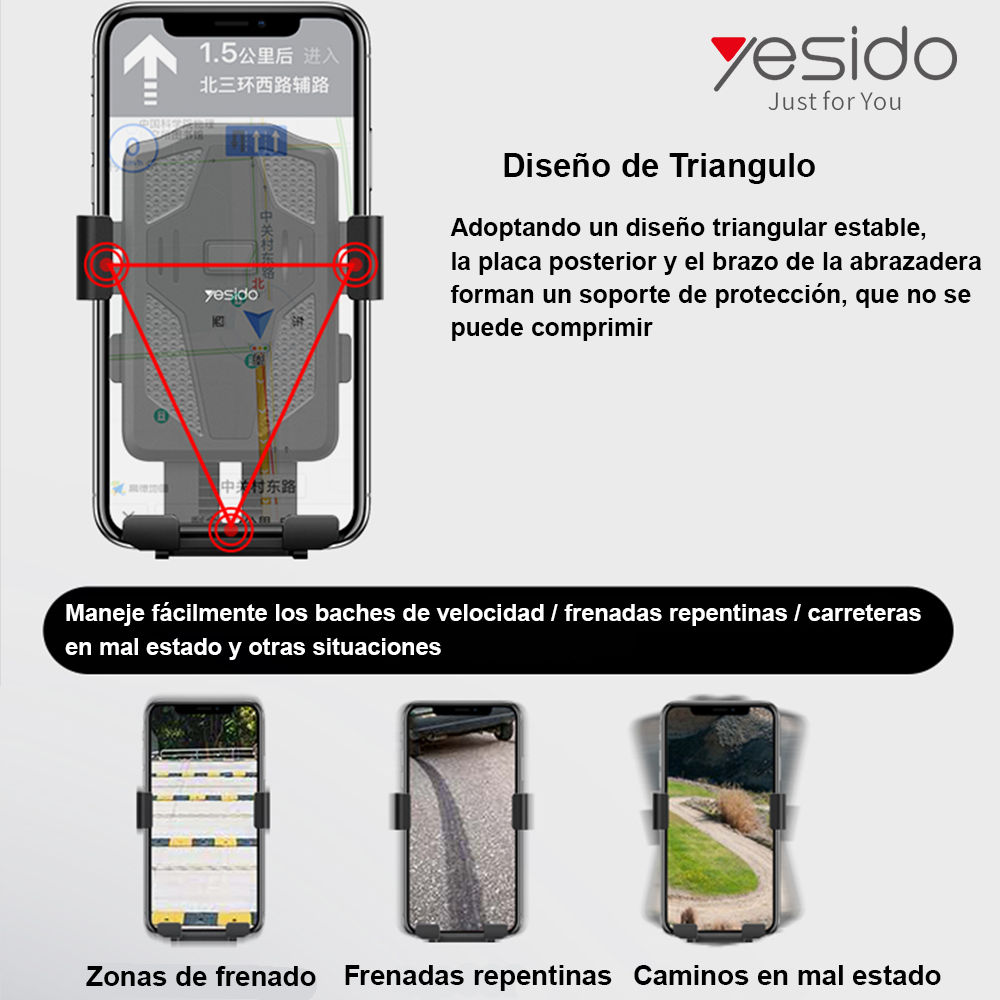 SOPORTE PORTA CELULAR YESIDO HOLDER MOTO BICICLETA C94 - 7