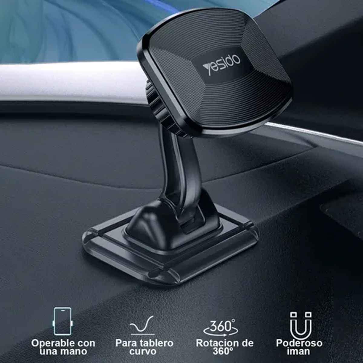 SOPORTE CELULAR YESIDO AUTO PORTA TELÉFONO MAGNÉTICO C129 - 3