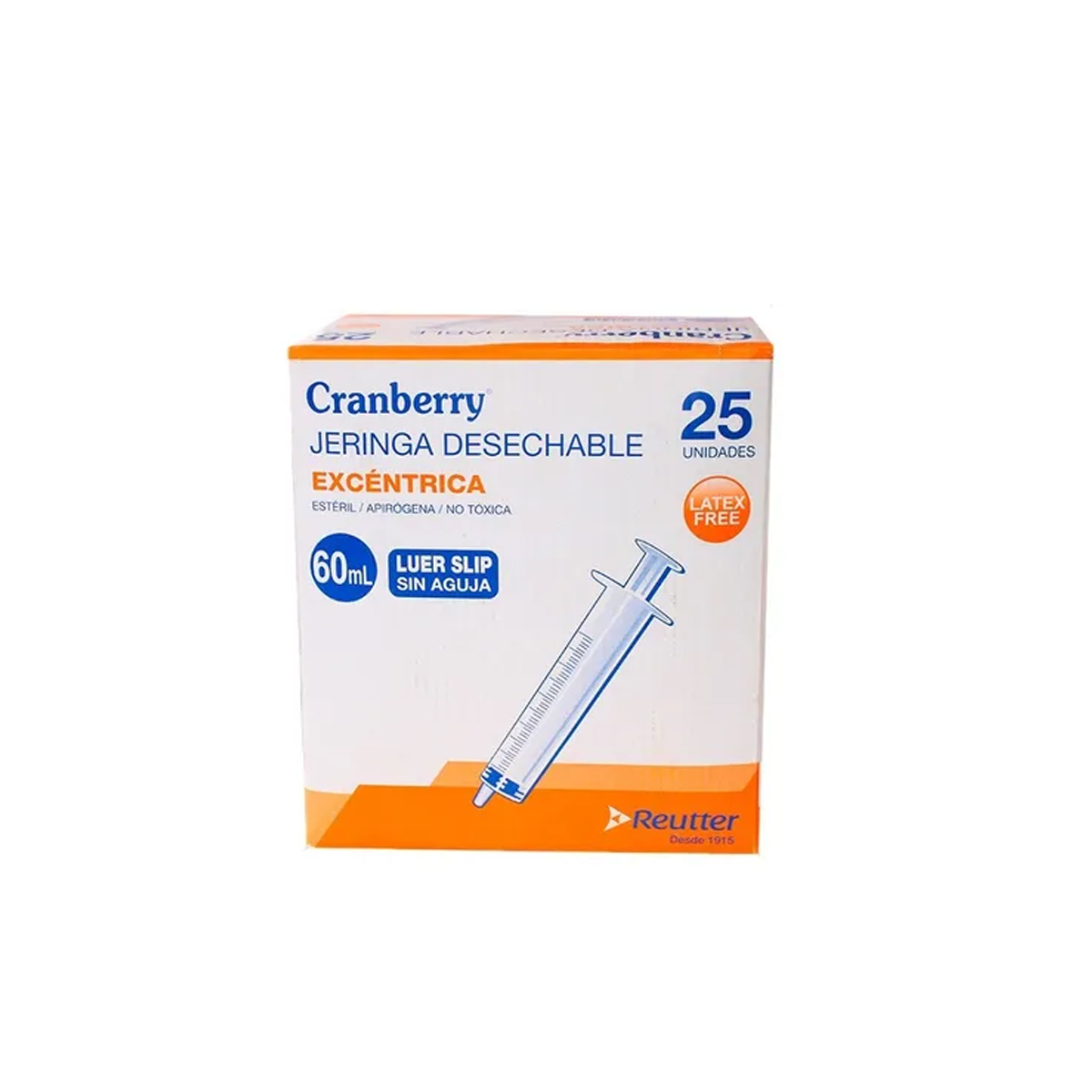 PACK 25 JERINGA WEEKEND EXCÉNTRICA 60 ML LUER SLIP SIN AGUJA CAJA - 1