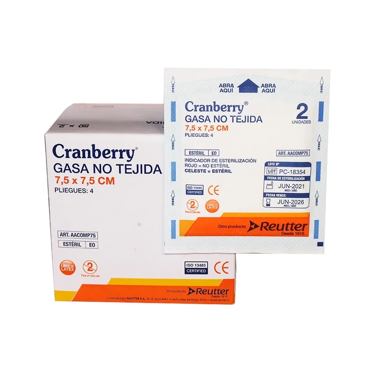 GASA ESTÉRIL NO TEJIDA TAMAÑO 7.5X7.5 CM 1 CAJA 50 SOBRES - 2