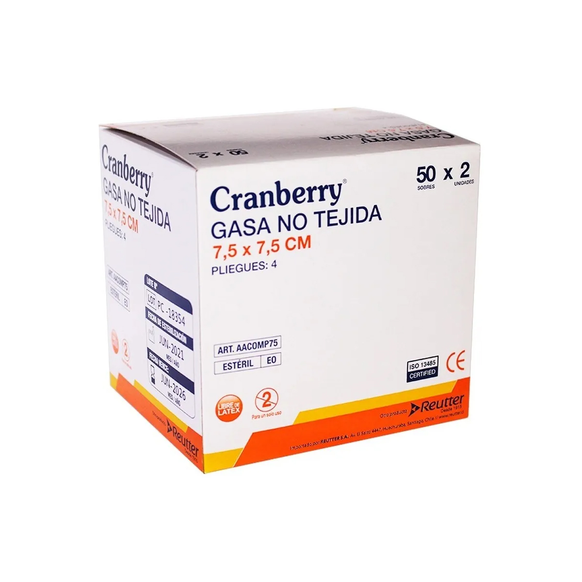 GASA ESTÉRIL NO TEJIDA TAMAÑO 7.5X7.5 CM 1 CAJA 50 SOBRES - 3