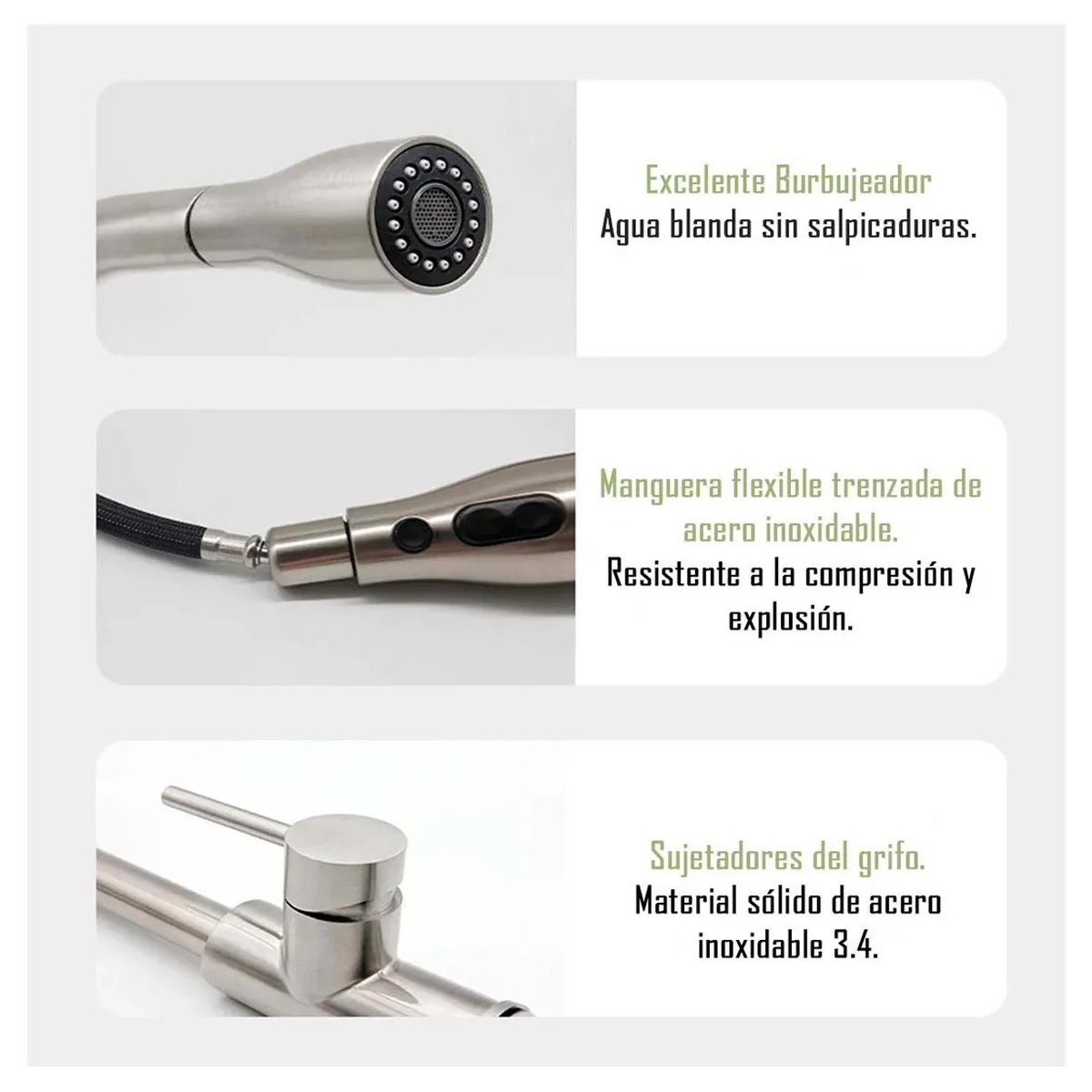 LLAVE GRIFERÍA LAVAPLATOS MONOMANDO CUELLO EXTRAÍBLE TAP04 - 4