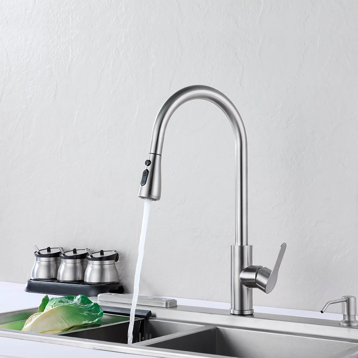 LLAVE GRIFERÍA LAVAPLATOS MONOMANDO CUELLO EXTRAÍBLE TAP04 - 6