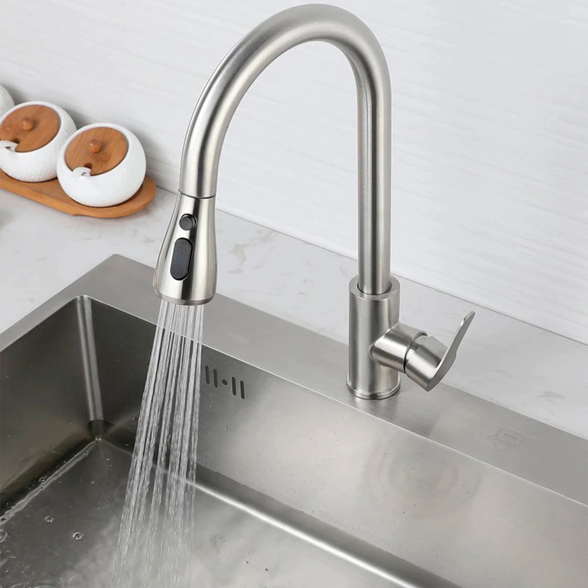 LLAVE GRIFERÍA LAVAPLATOS MONOMANDO CUELLO EXTRAÍBLE TAP04 - 7