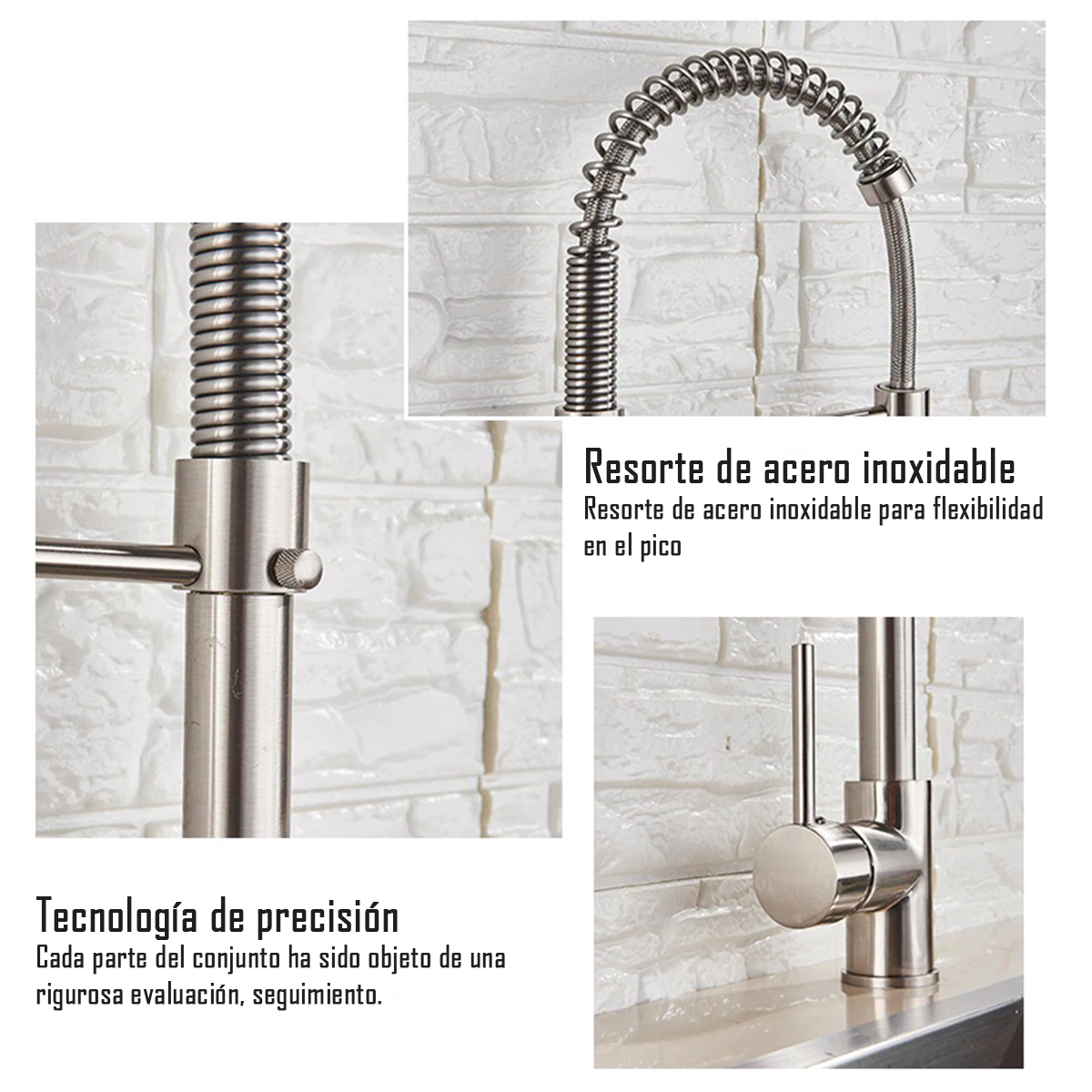 LLAVE GRIFERÍA LAVAPLATOS SIMPLE CUELLO CISNE FLEXIBLE TAP03 - 5