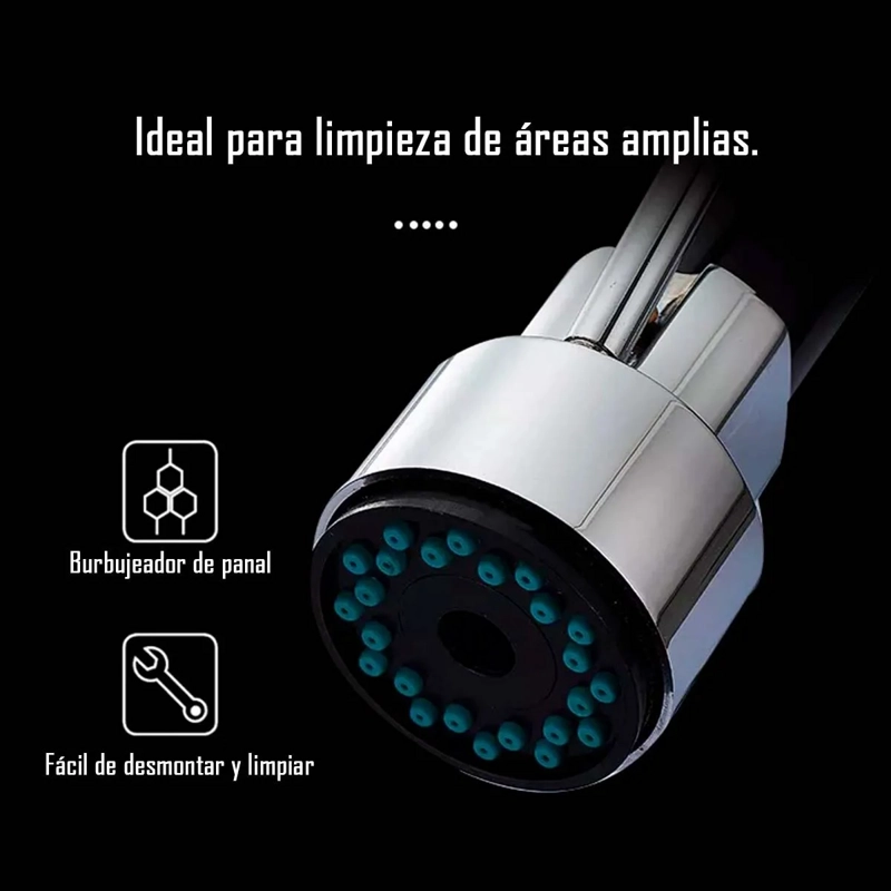 LLAVE GRIFERÍA LAVAPLATOS DOBLE CUELLO CISNE FLEXIBLE COCINA TAP01 PLATEADO - 3