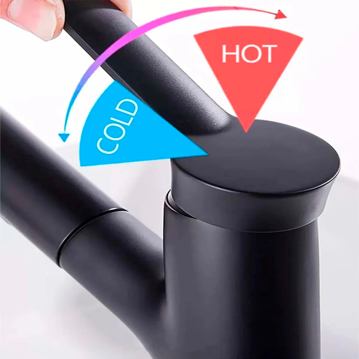 LLAVE GRIFERÍA LAVAMANOS Y LAVAPLATOS EXTENSIBLE NEGRO MATE - 5