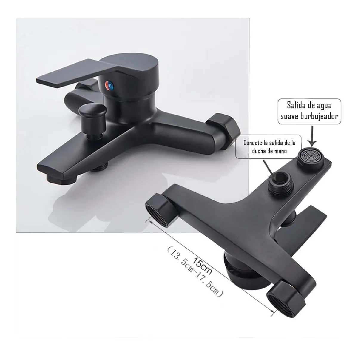 SET LLAVE GRIFERÍA BAÑO DUCHA MAS TINA MONOMANDO 3 EN 1 - 2