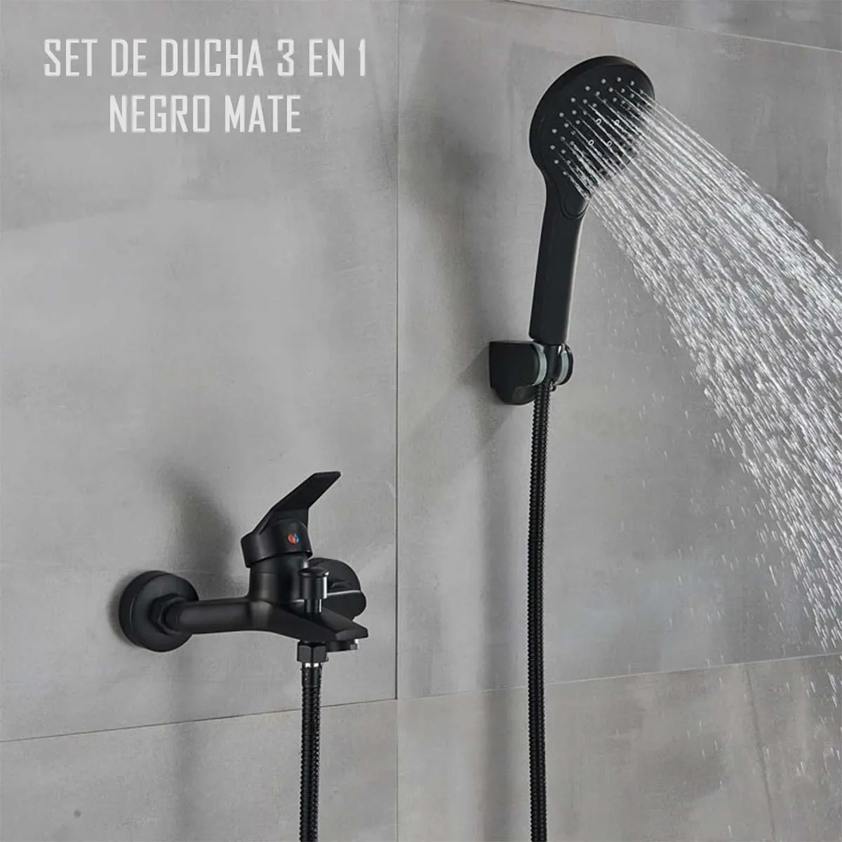 SET LLAVE GRIFERÍA BAÑO DUCHA MAS TINA MONOMANDO 3 EN 1 - 5