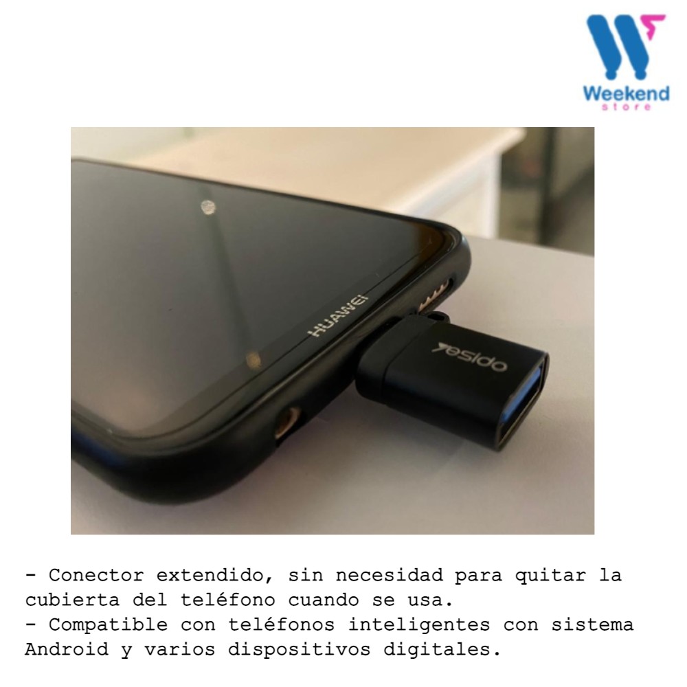 ADAPTADOR YESIDO OTG USB 3.0 HEMBRA A TIPO C MACHO GS06 - 3