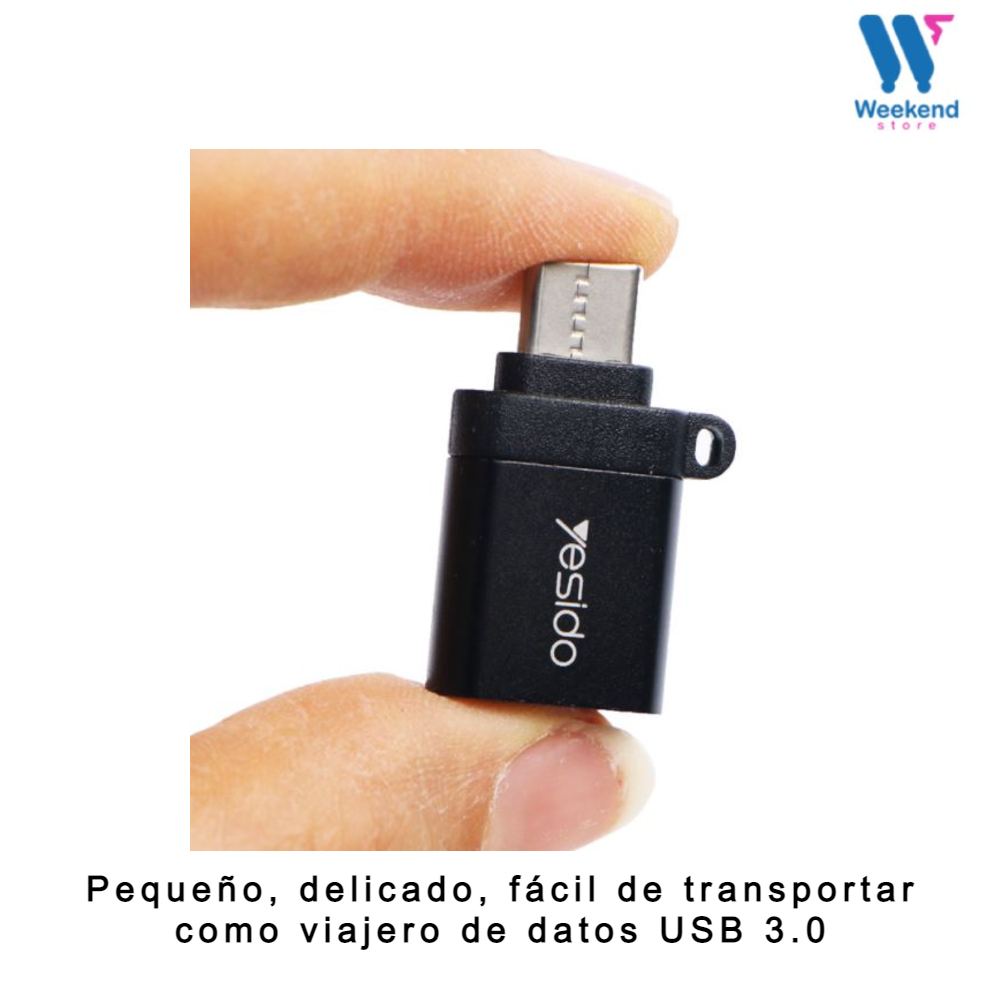 ADAPTADOR YESIDO OTG USB 3.0 HEMBRA A TIPO C MACHO GS06 - 4