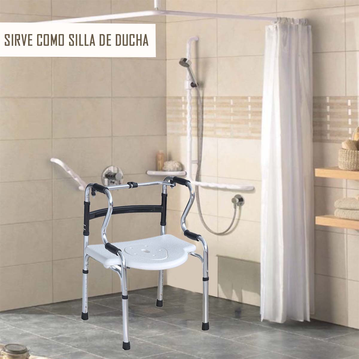 BAÑO INODORO ANDADOR PORTÁTIL MULTIFUNCIONAL 5 EN 1 - 6