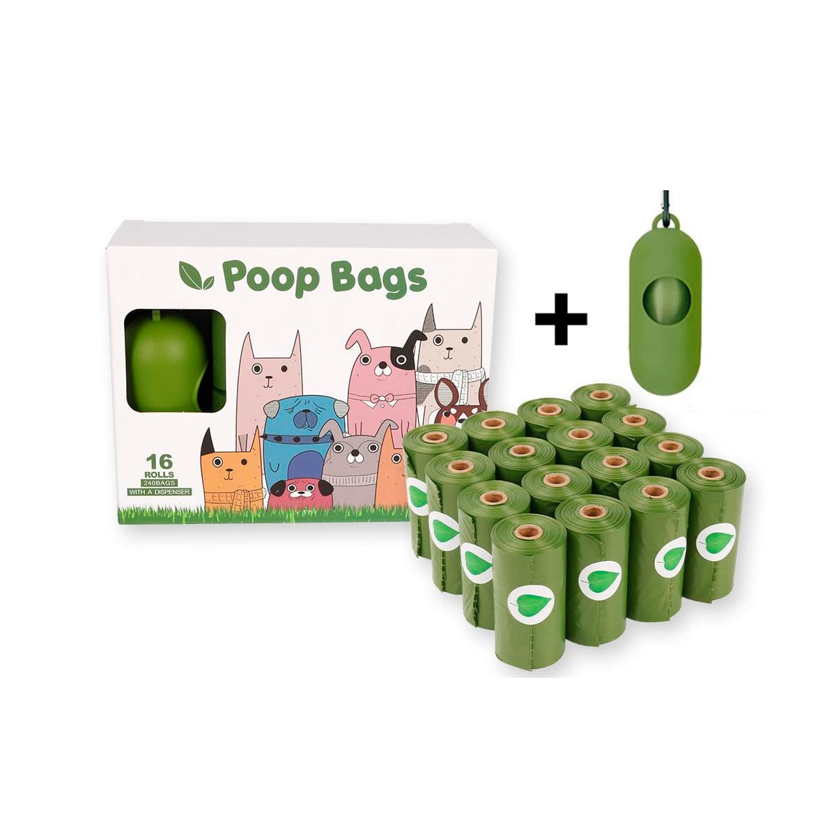 DISPENSADOR PERRO BASURA + 240 BOLSAS BIODEGRADABLE - 1