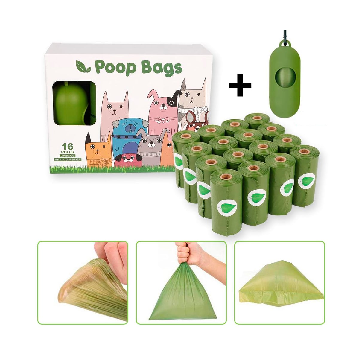 DISPENSADOR PERRO BASURA + 240 BOLSAS BIODEGRADABLE - 2