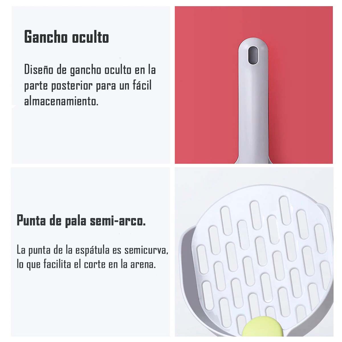 PALA SANITARIA RECOGEDOR FECAL ARENERO DE GATOS GRIS - 3