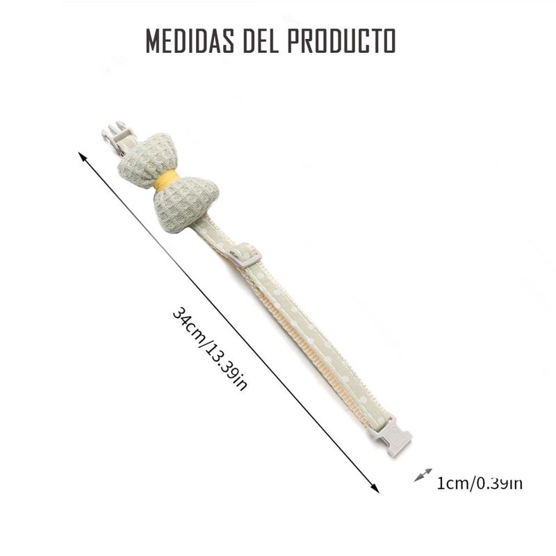 COLLAR DE ALGODON LAZO PARA MASCOTAS PEQUEÑAS GATO Y PERRO AMARILLO - 2