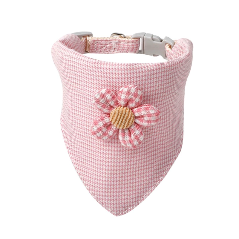COLLAR BUFANDA PAÑUELO PARA MASCOTA PERRO GATO CON FLOR - 1