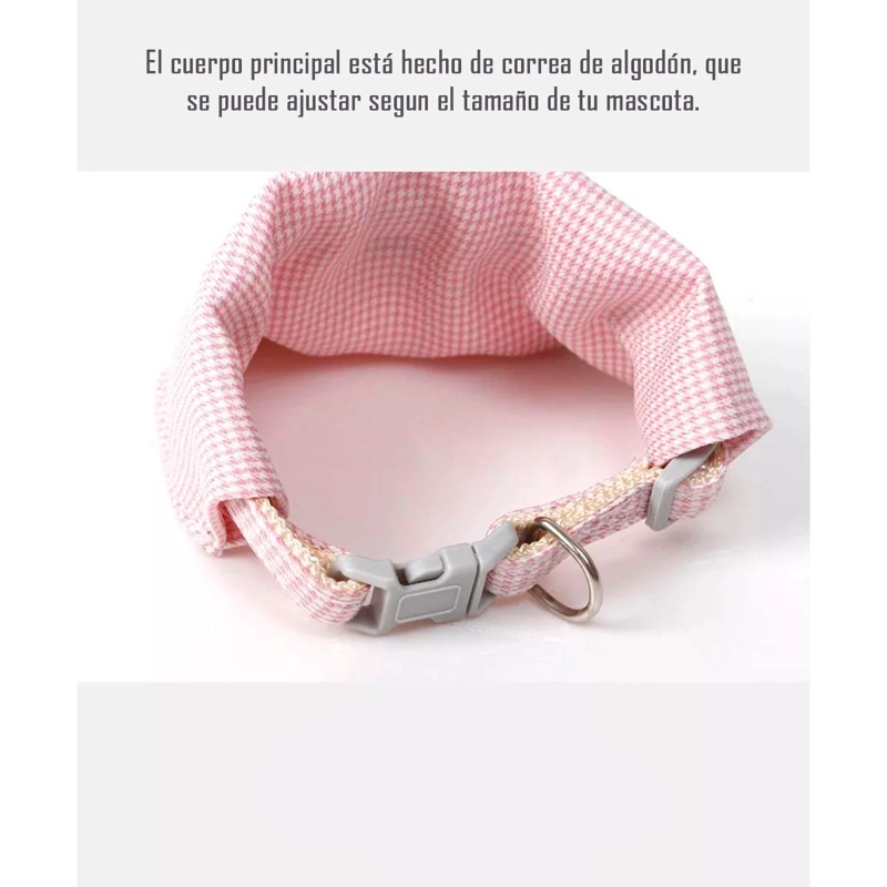 COLLAR BUFANDA PAÑUELO PARA MASCOTA PERRO GATO CON FLOR - 4