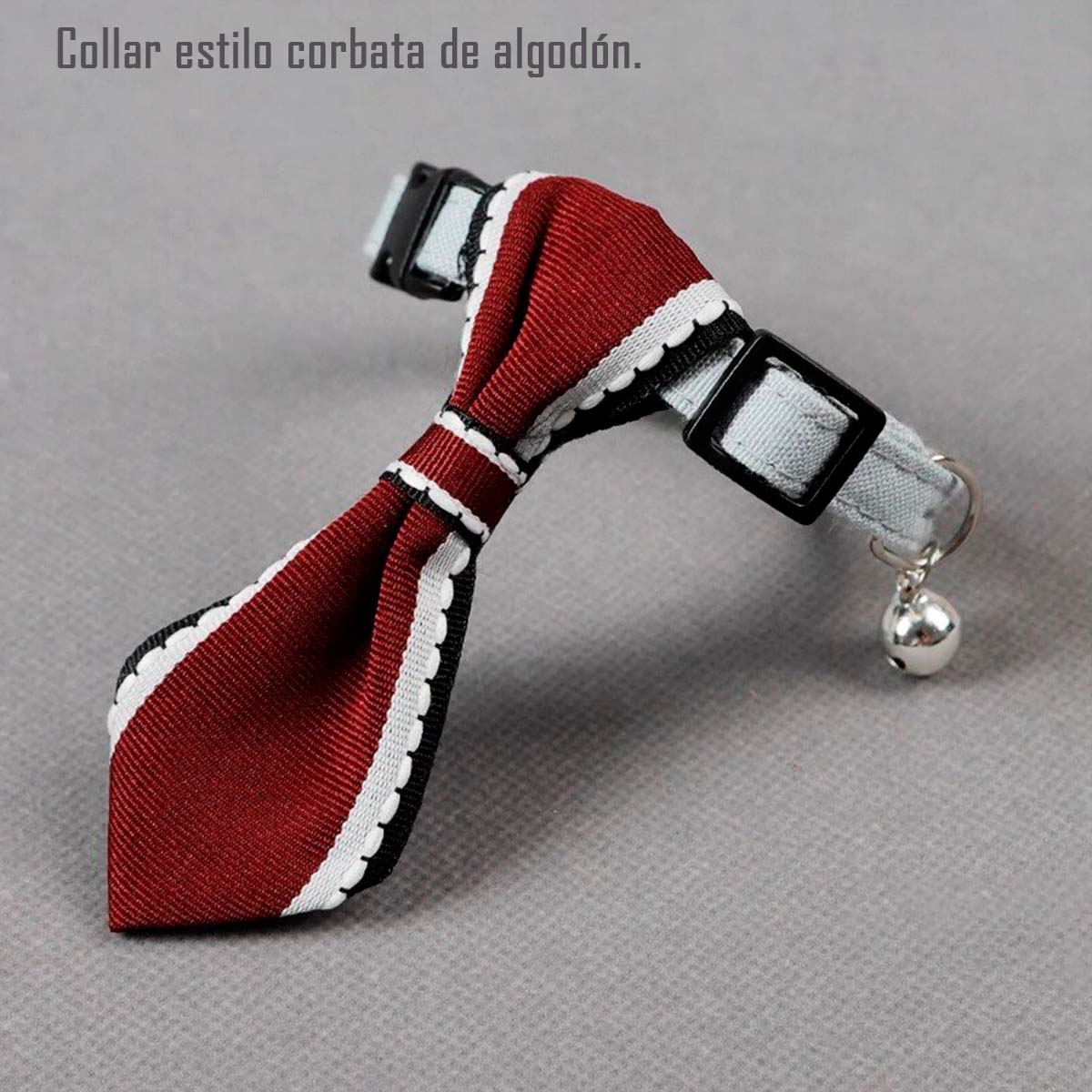COLLAR CORBATA CON CASCABEL MASCOTAS PEQUEÑAS GATOS Y PERROS - 2