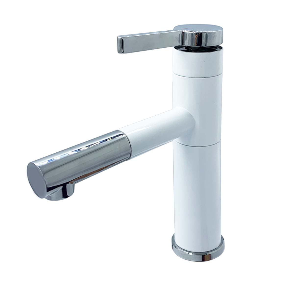 LLAVE GRIFERÍA LAVAMANOS CON CUELLO EXTENSIBLE BLANCO TAP23 - 1