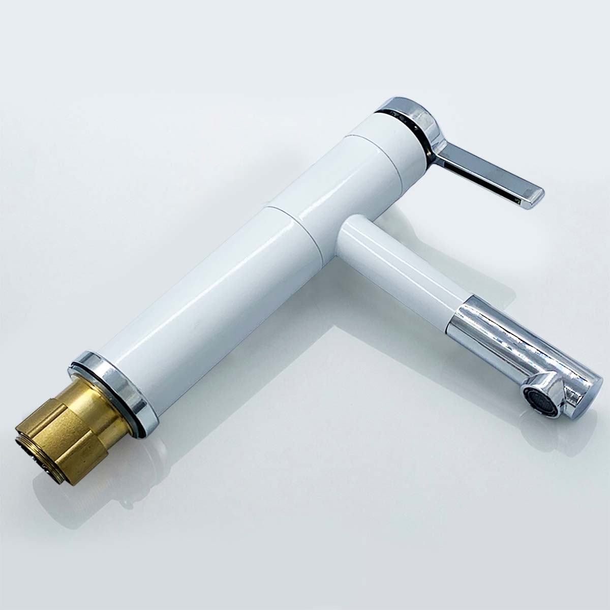 LLAVE GRIFERÍA LAVAMANOS CON CUELLO EXTENSIBLE BLANCO TAP23 - 4