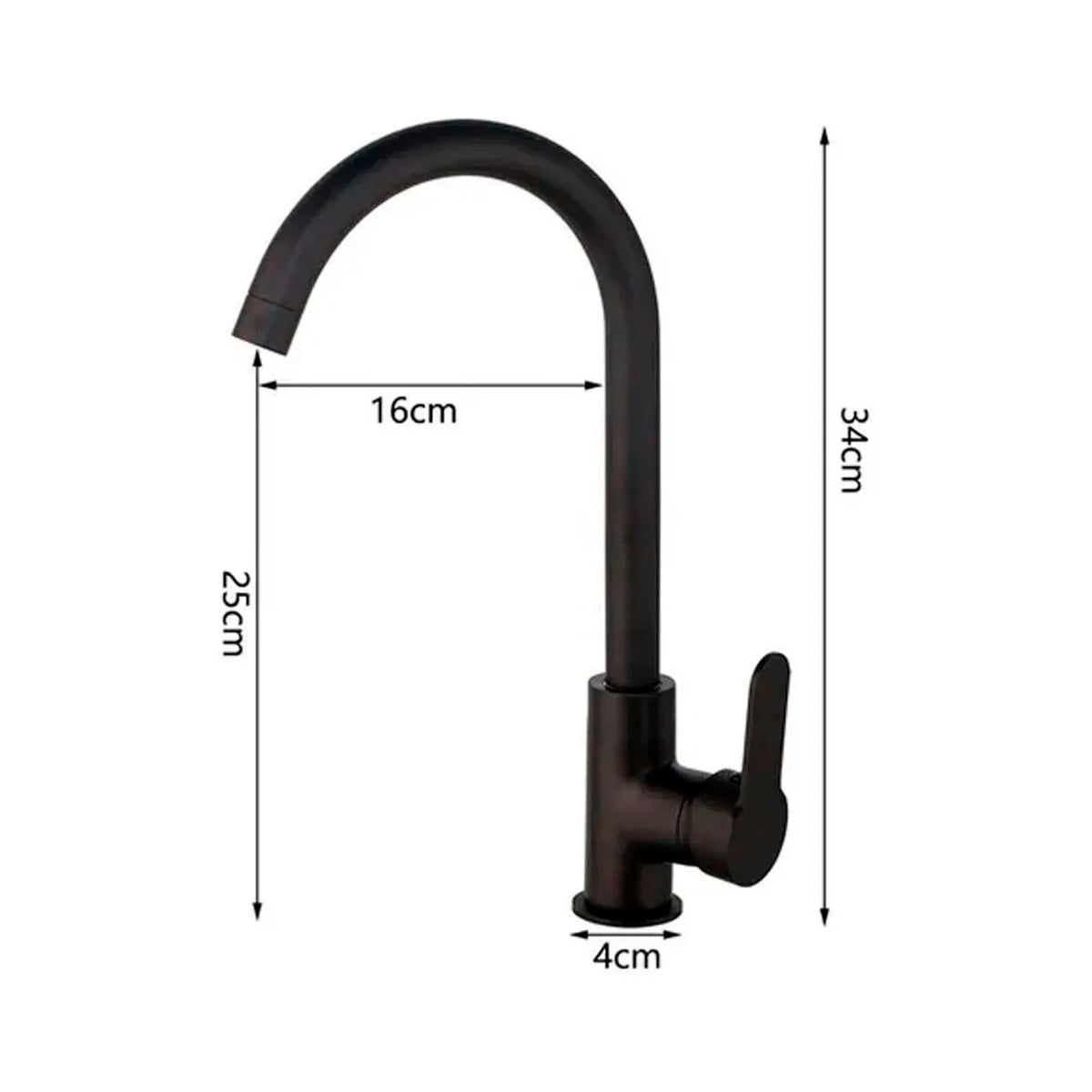 LLAVE GRIFERÍA LAVAMANOS CON CUELLO EXTENSIBLE NEGRO TAP24 - 4