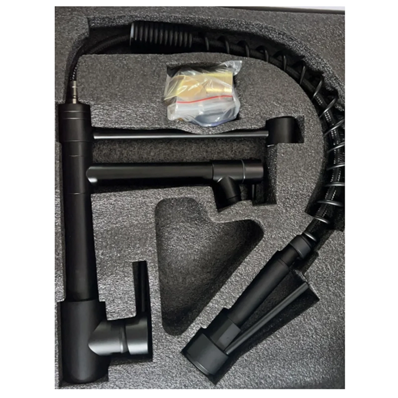 LLAVE GRIFERÍA LAVAPLATOS DOBLE CUELLO CISNE FLEXIBLE COCINA TAP01 NEGRO - 3