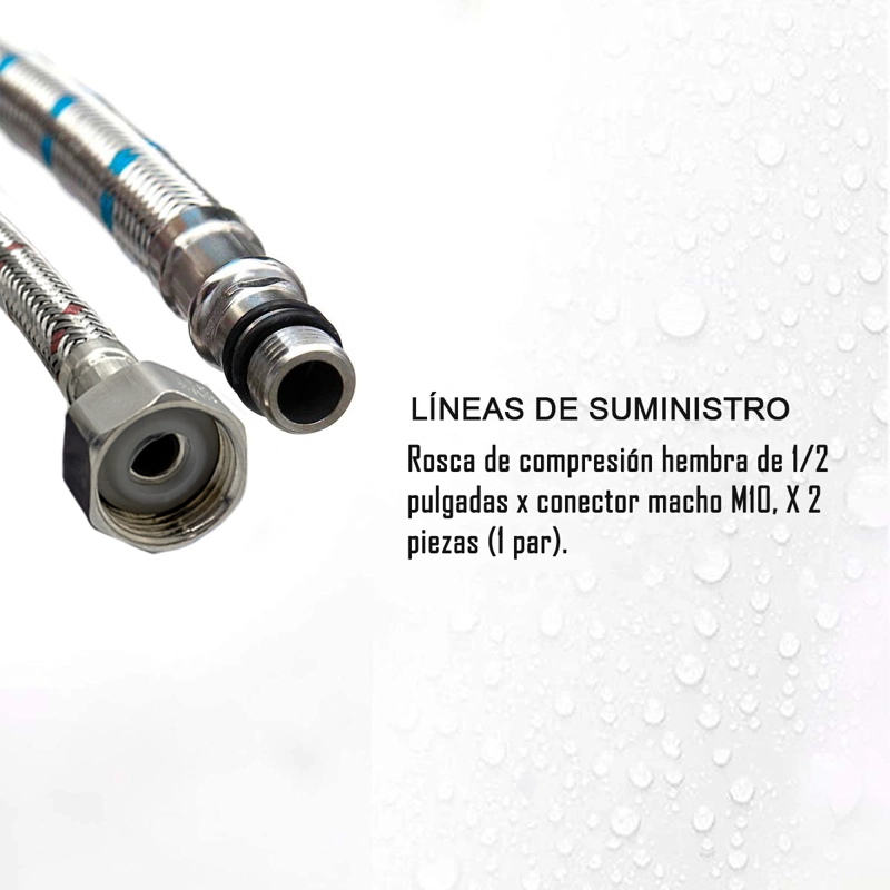 LLAVE GRIFERÍA LAVAPLATOS DOBLE CUELLO CISNE FLEXIBLE COCINA TAP01 NEGRO - 4