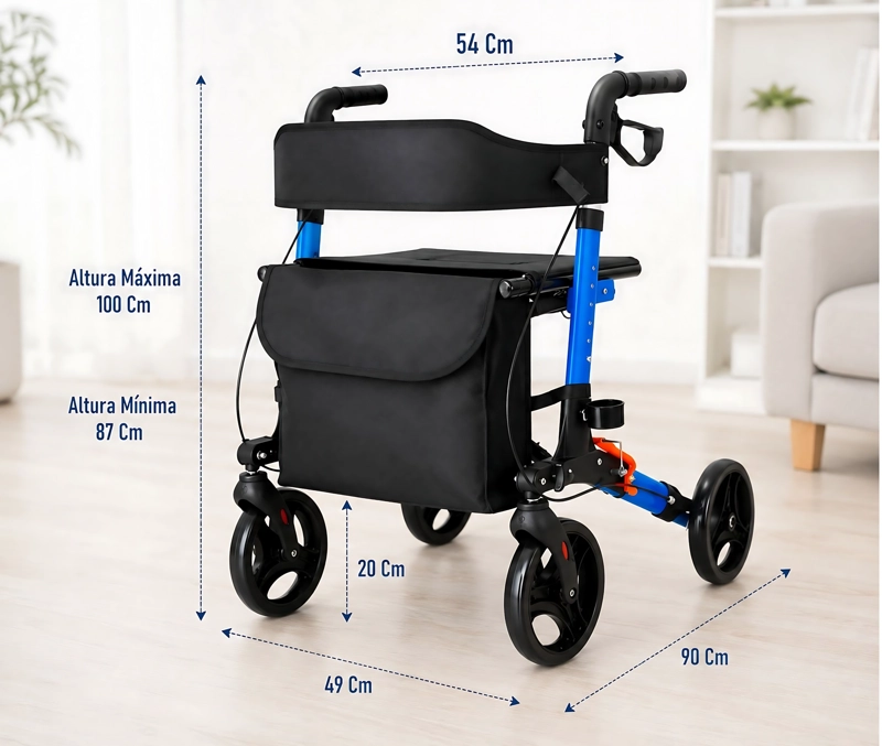 ANDADOR BURRITO 4 RUEDAS CON ASIENTO PORTÁTIL 1002B - 3