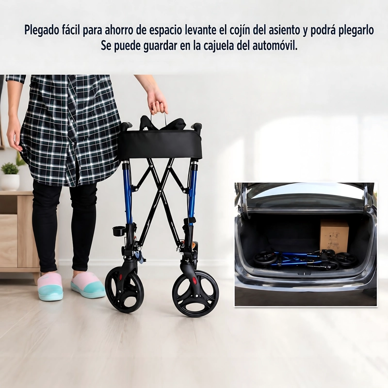 ANDADOR BURRITO 4 RUEDAS CON ASIENTO PORTÁTIL 1002B - 7